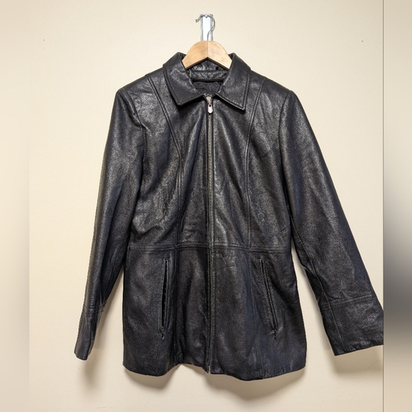 Wilsons Leather Pelle Studio Black Leather Jacket - Women's Medium - Picture 5 of 9